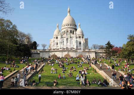 BASILIKA SACRE COEUR, MONTMARTRE Stockfoto