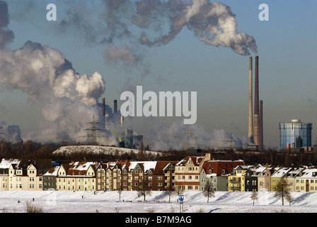 ThyssenKrupp AG Stahlwerk, Duisburg, Nordrhein-Westfalen, Deutschland. Stockfoto