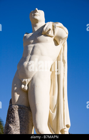 Italica Santiponce Sevilla Spanien Replik der Statue des Roman Emperor Trajan Stockfoto