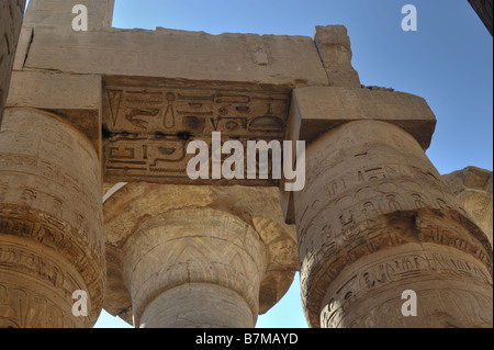 Ramses II, Säulenhalle, Karnak Tempel, Luxor, Ägypten 081116 32665 Stockfoto