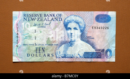 New Zealand 10 zehn-Dollar-Banknote Stockfoto