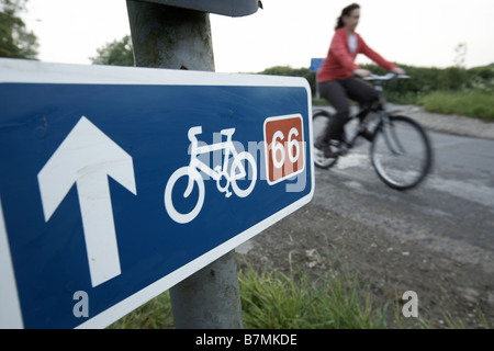 Radroute 66 nahe Market Weighton The Wolds East Yorkshire UK Stockfoto