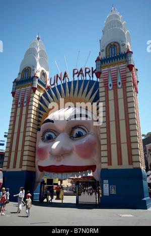 Luna Park Eingang in North Sydney Stockfoto