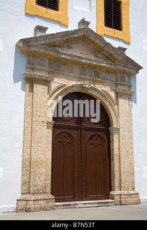 Kirche Santo Toribio alten ummauerten Stadt Bezirk Cartagena Stadt Bolivar Staat Kolumbien Mittelamerika Stockfoto