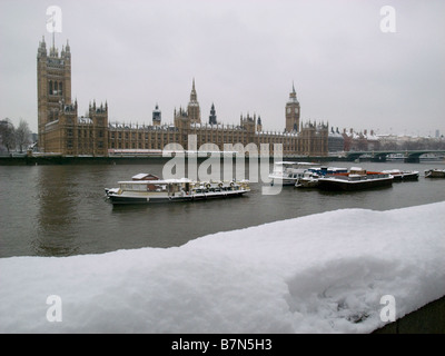 Schnee im Februar in London Stockfoto