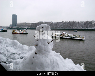 Schnee im Februar in London Stockfoto