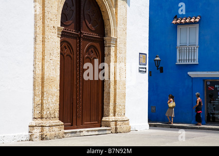 Kirche Santo Toribio alten ummauerten Stadt Bezirk Cartagena Stadt Bolivar Staat Kolumbien Mittelamerika Stockfoto