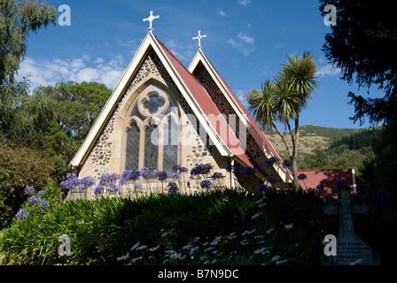 Governors Bay, St Cuthberts Kirche Lyttelton Harbour, Banks Peninsula, Canterbury, Neuseeland Stockfoto