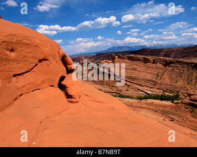 Szenen aus der Delicate Arch trail im Arches National Park in der Nähe von Moab, Utah. Stockfoto