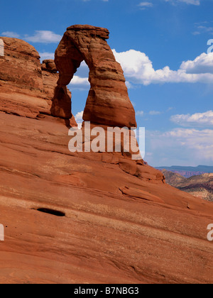 Delicate Arch im Arches National Park in der Nähe von Moab, Utah. Stockfoto