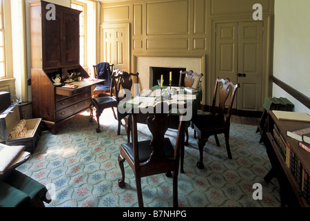 Commander In Chief s Büro, Washingtons Headquarters, Valley Forge National Historical Park, Pennsylvania. Stockfoto