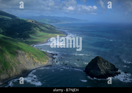 Luftaufnahmen über Cape Mendocino der westlichste Punkt auf dem Festland der Vereinigten Staaten Humboldt County in Kalifornien Stockfoto