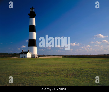 NORTH CAROLINA - Bodie Island Leuchtturm auf den Outer Banks in Cape Hatteras National Seashore. Stockfoto