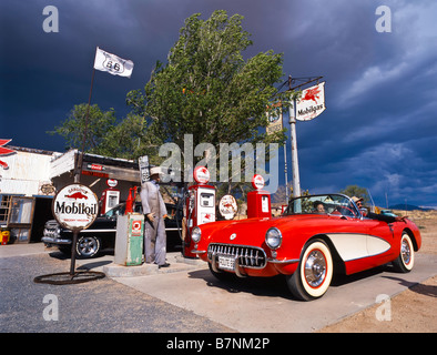 Alte historische Hackberry Gemischtwarenladen westlich von Seligmann und östlich von Kingman auf der historischen Route 66 in Arizona, USA. Stockfoto