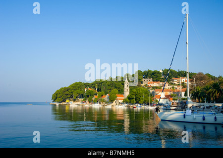 Hafen Sie-Blick auf die kroatische Fischerdorf Cavtat an der Adria Stockfoto