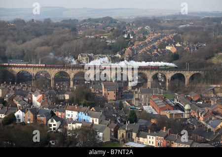 Dampflok 60163 Tornado Viadukt überqueren Durham, England, Großbritannien Stockfoto