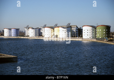 Studentenwohnheim der University of East London, neben Albert Dock. Stockfoto