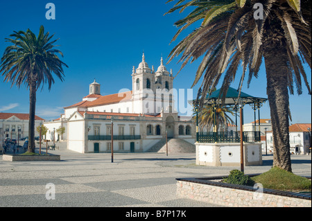 Estremadura, Barock-Kirche Nossa Senhora de Nazaré, in der Platz in Sítio, Nazaré Stockfoto