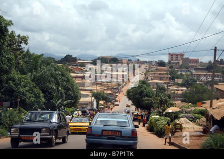 Blick über suburban Wohnviertel von Yaoundé Kamerun Westafrika Stockfoto