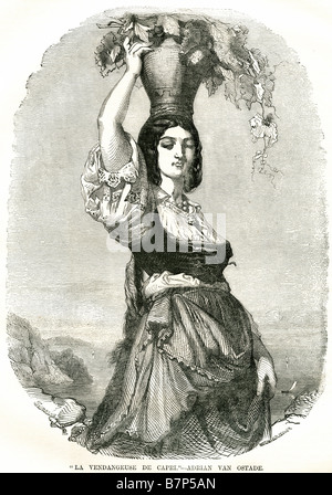 La Vendangeuse de Capri Adrian van Octade Adriaen van Ostade, 1610-85, niederländischer Genremaler Stockfoto