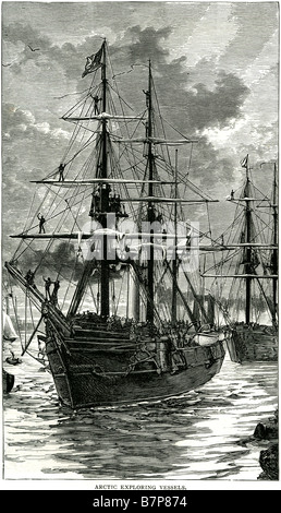 Arktis erkunden Schiff Schiff Flotte Meer Wasser anrichten Segeln Segeln marine navy maritime Marineschiff Stockfoto