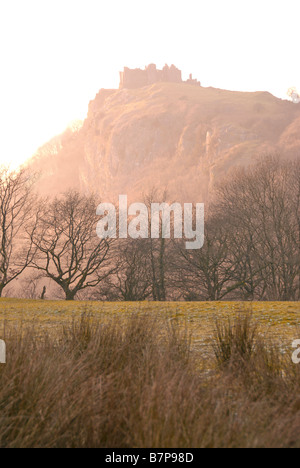 Carreg Cennen Castle Dämmerung Stockfoto