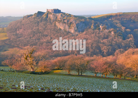 Carreg Cennen Burg von Süden gesehen Stockfoto