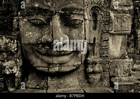 Stein-Gesicht am Bayon-Tempel, Angkor Thom Stockfoto