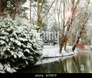 GB - GLOUCESTERSHIRE: Winter-Szene in Cheltenham Pittville Park Stockfoto