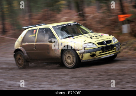 Autos, die beim Rallye Tempest 2008 Stockfoto