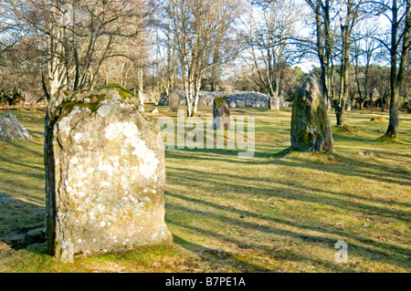 Prähistorische Grabhügel Cairns von Balnuaran von Schloten Culloden Inveness Highland Region Schottland, Vereinigtes Königreich. Stockfoto