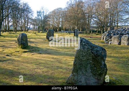 Prähistorische Grabhügel Cairns von Balnuaran von Schloten Culloden Inveness Highland Region Schottland, Vereinigtes Königreich.    SCO 2038 Stockfoto