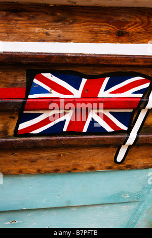 Angeln Boot Detail im Norden Landung Flamborough Head Yorkshire England Stockfoto