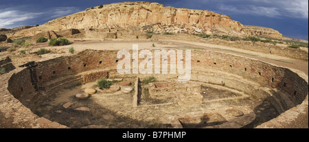 Riesige zeremonielle Kiva in Chaco Culture National HIstoric Park, New Mexico. Stockfoto