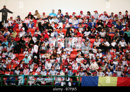 Kindspiel Aspire Sportakademie in Doha Uhr Andy Roddick U.S. Victor Hanescu Rumänien bei den Qatar Open 2009 Stockfoto