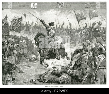 Schlacht von Naseby 1645 die Schlacht von Naseby war die wichtige Schlacht im ersten englischen Bürgerkrieg. Am 14. Juni 1645, der Hauptarmee von Stockfoto