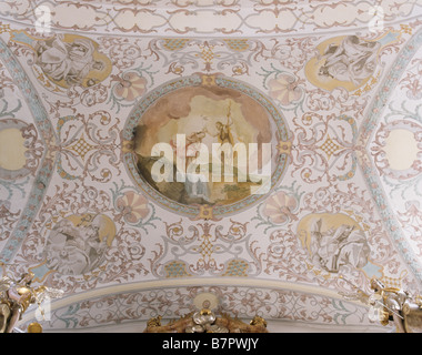 Bergkirchen, Kath. Pfarrkirche St. Johannes Baptist, Deckengemälde Über Dem Chor Stockfoto