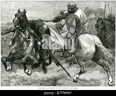 der Tod von Justizrat in Bannockburn ein d 1314 die Schlacht von Bannockburn (Blàr Allt ein "Bhonnaich auf Gälisch) (24 Juni 1314) war eine Si Stockfoto