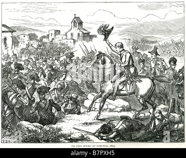 Sir John Moore La Coruña 1809 Stadt Kirche Soldat kämpfen Schlacht Krieg Angriff Tod Belagerung Generalleutnant Sir John Moore, KB (13 Stockfoto