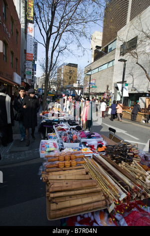 Outdoor-Marktstände in Insadong, Seoul, Südkorea Stockfoto