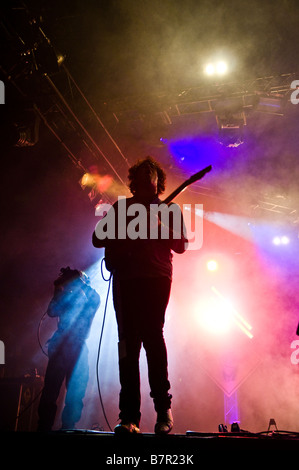 Die Wombats führen Sie auf der Bühne auf dem Reading Festival 2008 Stockfoto