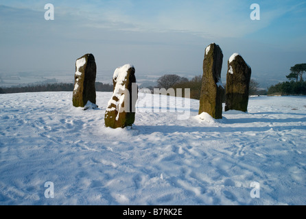 Stehenden Steinen auf die Clent Hügel in den West Midlands, UK Stockfoto