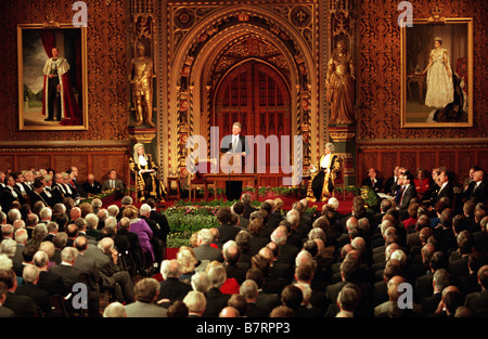 US-Präsident Bill Clinton Adressierung britische Politiker bei einem Besuch in der Palace of Westminster im Vereinigten Königreich Stockfoto