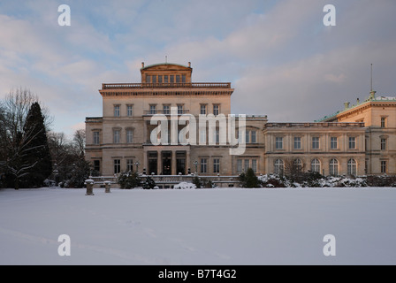 Essen, Villa Hügel Im Schnee, Südseite Stockfoto