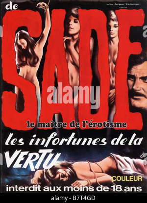 De Sade, Les infortunes de la vertu Marquis de Sade: Justine Jahr: 1969 - Italien/West Deutschland Affiche, poster Regie: Jesus Franco Stockfoto