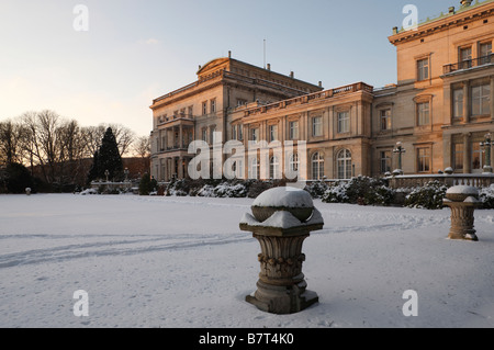 Essen, Villa Hügel Im Schnee, Südseite Stockfoto