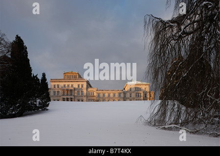 Essen, Villa Hügel Im Schnee, Südseite Stockfoto