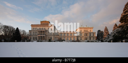 Essen, Villa Hügel Im Schnee, Südseite Stockfoto