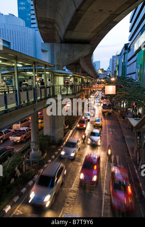 Schwerverkehr Staus Pathumwan Bezirk in Bangkok Zentralthailand Stockfoto