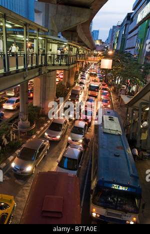 Schwerverkehr Staus Pathumwan Bezirk in Bangkok Zentralthailand Stockfoto